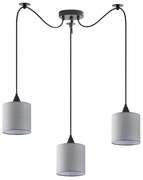 Φωτιστικό Οροφής Κρεμαστό Adept 77-9016 40x40x300 3xE27 60W Grey Homelighting Ύφασμα