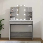 vidaXL Μπουντουάρ με LED Γκρι Sonoma 96x40x142 εκ.
