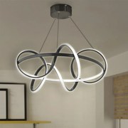 Φωτιστικό οροφής Led Onde Megapap μεταλλικό χρώμα μαύρο Φ55x80εκ. 0236029