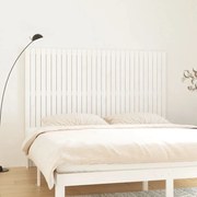 Κεφαλάρι Τοίχου Λευκό 185x3x110 εκ. από Μασίφ Ξύλο Πεύκου - Λευκό