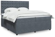 ΚΡΕΒΑΤΙ BOXSPRING ΜΕ ΣΤΡΩΜΑ ΣΚΟΥΡΟ ΓΚΡΙ 200X200 ΕΚ. ΒΕΛΟΥΔΙΝΟ 3292443