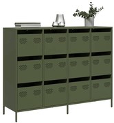 vidaXL Sideboard Olive Green 135x39x103,5 cm Ατσάλι ψυχρής έλασης