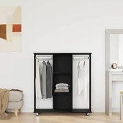 vidaXL Ντουλάπα  με Ρόδες Μαύρη Δρυς 102x38x110 εκ Επεξεργασμένο Ξύλο