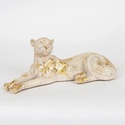 ΛΕΟΠΑΡΔΑΛΗ  ΠΟΛΥΡΕΣΙΝ ΛΕΥΚΗ - ΧΡΥΣΟΗ  32.5x12,8x12cm|752-11606