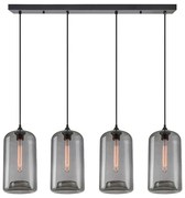 Φωτιστικό Οροφής - Ράγα Feint 77-8784 92x18x300cm 4xE27 60W Black-Smoke Homelighting