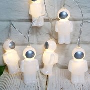 Φωτιστικό Γιρλάντα Με Μπαταρία "Silicone Plastic Spacemen" X05101110 10Led 135+30cm White Aca