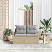 vidaXL Καναπές Κήπου με μαξιλάρι Μπεζ 120 x 62 x 69εκ συνθετικό ρατάν