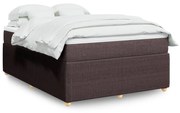 vidaXL Κρεβάτι Boxspring με Στρώμα Σκούρο Καφέ 140x190 εκ. Υφασμάτινο