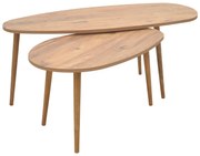 Τραπέζι σαλονιού Monty pakoworld 2 τεμ. σε φυσική απόχρωση 116x46x46εκ