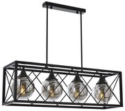 Φωτιστικό Οροφής - Ράγα 683AVN1414 80x25x80cm 4xE27 40W Black Opviq