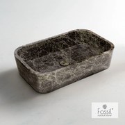 Νιπτήρας μαρμάρινος Gaia Fossil-Mauro-Μήκος 50 εκ.