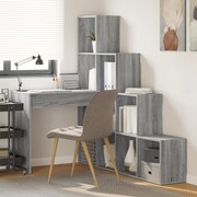 vidaXL Γωνιακό γραφείο με ράφι Γκρι sonoma 101.5 x 149.5 x 149.5 εκ.
