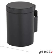 Χαρτοδοχείο Επιτοίχιο 3lt 100% Inox Ø22x23,5 cm Black Matt Geesa 644-400