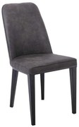 Καρέκλα CASTER Μεταλλική Βαφή Μαύρη/PU Ανθρακί 45x60x89cm (Σετ 6 ΤΕΜ)