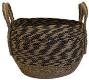 Καλάθι Με Φάσα 00.06.61088 Φ33x24cm Ψάθινο Natural-Black Ψάθα