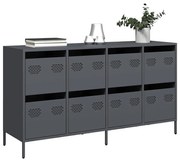 Ντουλάπι Ανθρακί 135x39x73,5 εκ. από Χάλυβα Ψυχρής Έλασης - Ανθρακί