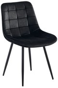 MYRIAM-R Καρέκλα Τραπεζαρίας, Μέταλλο Βαφή Μαύρο, Ύφασμα Velure Απόχρωση Μαύρο