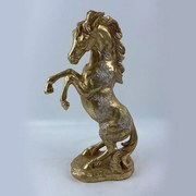 Διακοσμητικό Άλογο 752-11540 17x8x29cm Gold-Grey Estheti Home Κεραμικό