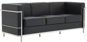 WOODWELL Ε947,32GENOVA Καναπές Σαλονιού Καθιστικού 3Θέσιος, Inox Pu Μαύρο 188x73x71cm Ε947,32