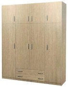 SARFURNITURE Ντουλάπα τετράφυλλη με πατάρι 200x240x60 δρυς SAR-112137