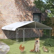 vidaXL Κλουβί Σκύλου Εξωτερικού Χώρου 300 x 300 x 150 εκ. με Στέγαστρο
