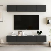 Έπιπλα Τηλεόρασης 4 τεμ. Μαύρα 100 x 30 x 30 εκ. Επεξ. Ξύλο 3078746