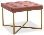 Σκαμπό Luisa μεταλλικό χρυσό-βελούδο σάπιο μήλο 40x40x30εκ 40x40x30 εκ.