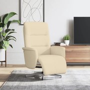 vidaXL Πολυθρόνα Ανακλινόμενη Κρεμ Υφασμάτινη με Υποπόδιο