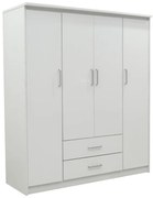 Ντουλάπα ρούχων τετράφυλλη Olympus pakoworld λευκό 159x57x183εκ (1 τεμάχια)