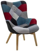 Πολυθρόνα Kido pakoworld υφασμάτινη χρώμα patchwork