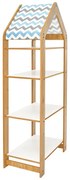 Ραφιέρα Montessori Zoilen II pakoworld φυσικό-λευκό-μπλε mdf 50x30x120εκ (1 τεμάχια)