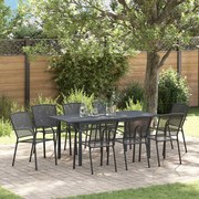 vidaXL Σετ Τραπεζαρίας Κήπου 9 pcs Μαύρο Μεγάλο Μέταλλο