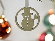 Σετ των 3 Intra απο ξύλο plywood 3mm-4mm πάχος – Χριστουγεννιάτικο μπιχλιμπίδι χιονάνθρωπος 25x30 cm INTRAVECTRY-MY545733