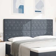 vidaXL Βελούδινο Κεφαλάρι Argyle Σκούρο γκρι 200 cm Βελούδο