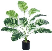 Τεχνητό Φυτό Banana Zebra 20929 Φ70x55cm Green-White GloboStar Πολυαιθυλένιο,Ύφασμα