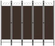 vidaXL Διαχωριστικό Δωματίου με 5 Πάνελ Καφέ 200 x 180 εκ.