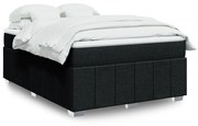 vidaXL Κρεβάτι Boxspring με Στρώμα Μαύρο 140x190 εκ. Υφασμάτινο