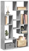 vidaXL Βιβλιοθήκη Γκρι Σκυροδέματος 72x20x120 εκ. Επεξεργ. Ξύλο