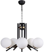 Φωτιστικό Οροφής 534LUN5843 60x75cm 5xE27 40W Black-White Opviq