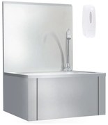 Νιπτήρας Λαντζάκι Ανοξείδ. Ατσάλι με Βρύση & Διανομέα Σαπουνιού