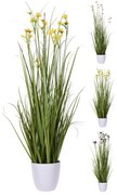 Τεχνητό φυτό σε γλάστρα Γρασίδι με άνθος, 94cm, σε 3 επιλογές σχεδίου