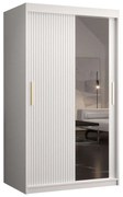 Ντουλάπα Δίφυλλη Συρόμενη Riflo Slim 162575469 100x62x200cm White-Gold Δίφυλλη