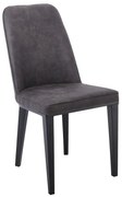 WOODWELL ΕΜ157,1CASTER Καρέκλα Τραπεζαρίας Κουζίνας, Μέταλλο Βαφή Μαύρο, Ύφασμα Suede Ανθρακί 45x60x89cm ΕΜ157,1