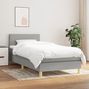 ΚΡΕΒΑΤΙ BOXSPRING ΜΕ ΣΤΡΩΜΑ ΑΝΟΙΧΤΟ ΓΚΡΙ 90X200 ΕΚ. ΥΦΑΣΜΑΤΙΝΟ 3140425