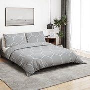 vidaXL Σετ Παπλωματοθήκης Γκρι 140x200 εκ. Βαμβακερό