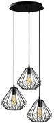 Φωτιστικό Οροφής Diamond 521SHN3394 Φ43x117cm 3xE27 40W Black Opviq