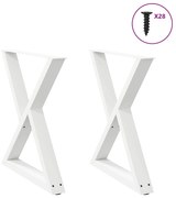 Πόδια Τραπεζαρίας 2 τεμ. Λευκά 70x(72-73,3) εκ. Ατσάλι