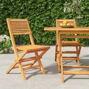 vidaXL Καρέκλες Κήπου Πτυσσόμενες 2 τεμ. 47x62x90 εκ. Μασίφ Ξύλο Teak