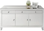 Μπουφές Luxury Γυαλί Καθρέφτης  140.5x45x77εκ - Ασημί