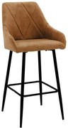 Σκαμπό bar Empower μεταλλικό μαύρο-ύφασμα antique καφέ 49x49x97 εκ.